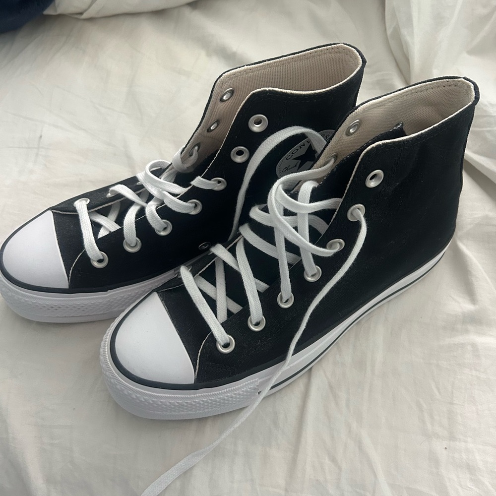 Converse Black High-Top Sneakers with White Laces